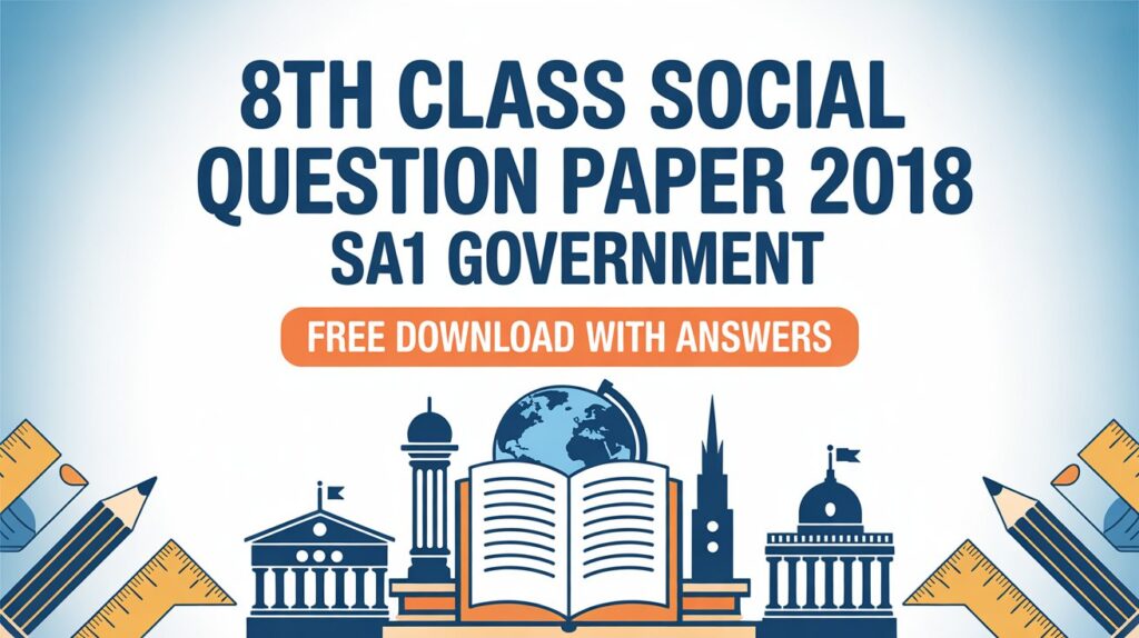 8th Class Social Question Paper 2018 SA1 Government