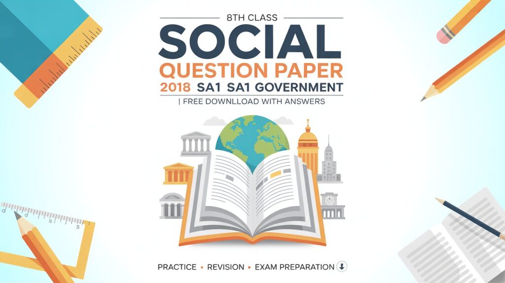 8th Class Social Question Paper 2018 SA1 Government