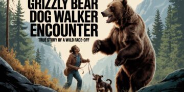 Grizzly Bear Dog Walker Encounter