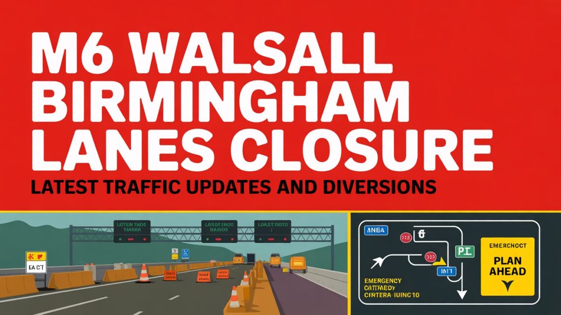 M6 Walsall Birmingham Lanes Closure