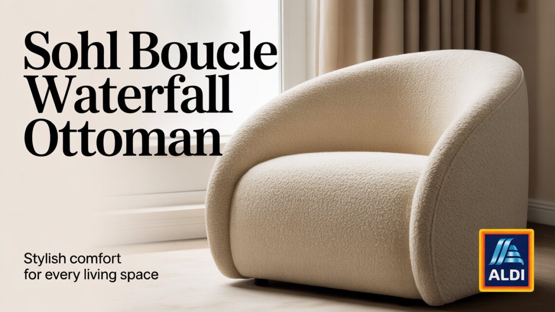 Sohl Boucle Waterfall Ottoman