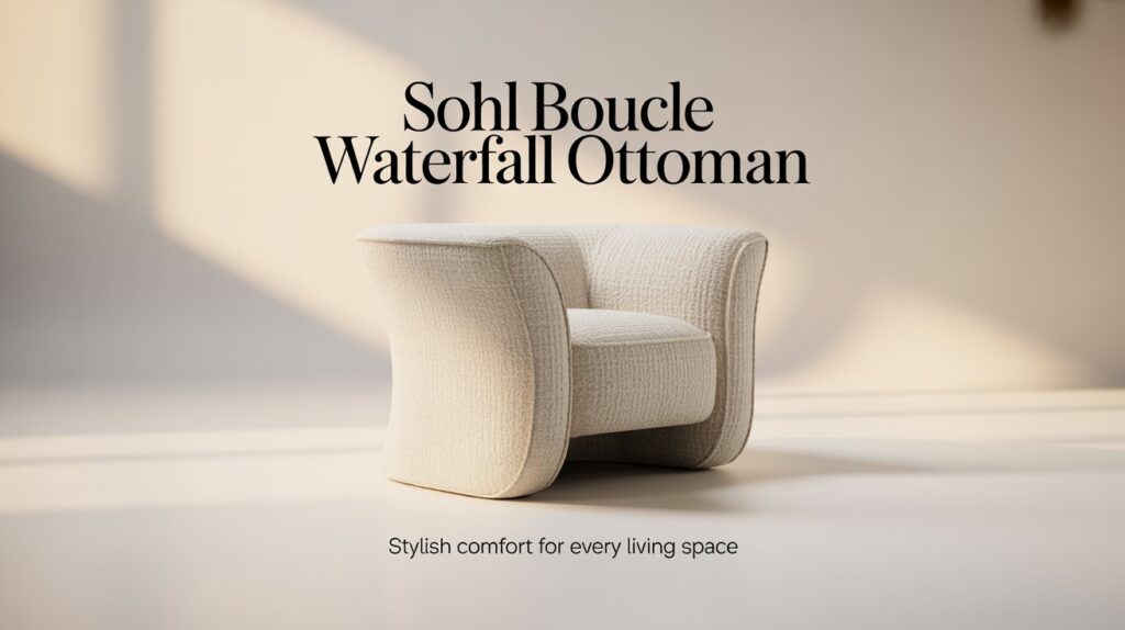 Sohl Boucle Waterfall Ottoman