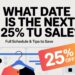 What Date Is the Next 25% TU Sale?