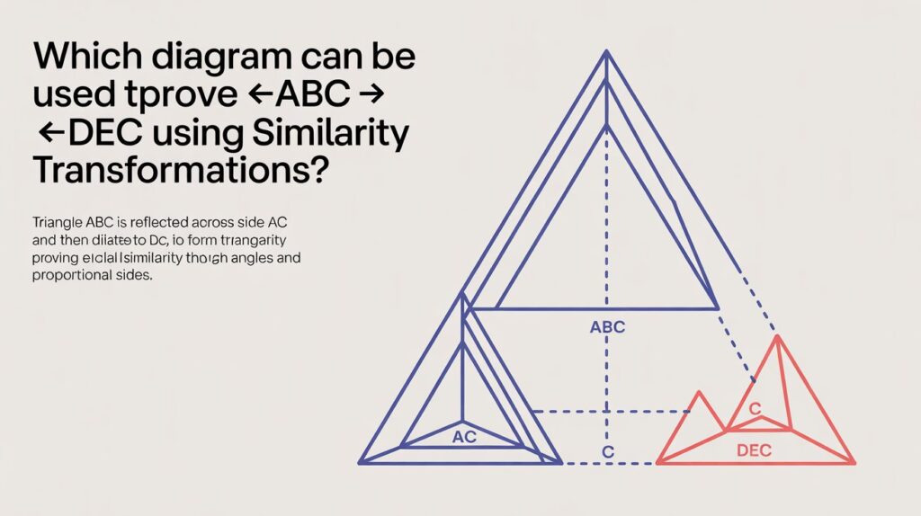 Which Diagram Can Be Used To Prove △ABC ~ △DEC Using Similarity Transformations?