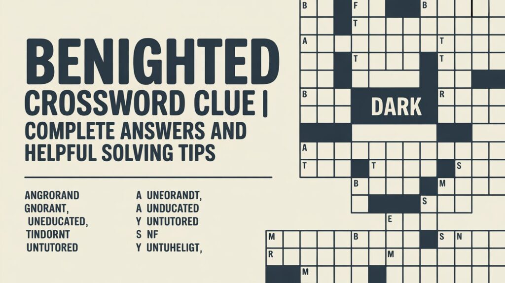 Benighted Crossword Clue