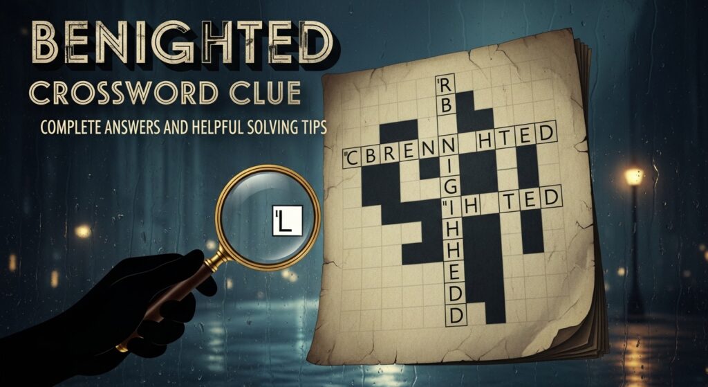 Benighted Crossword Clue