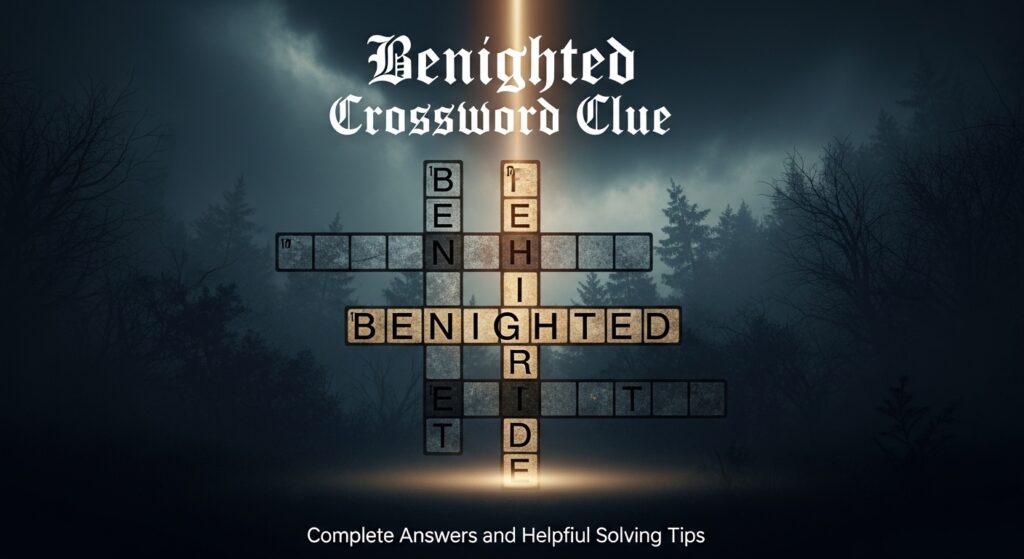 Benighted Crossword Clue