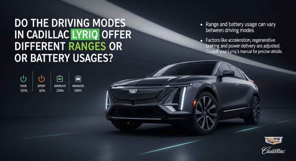 Do The Driving Modes In Cadillac Lyriq Offer Different Ranges Or Battery Usages?