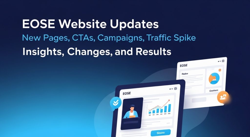 EOSE Website Updates New Pages CTAs Campaigns Traffic Spike