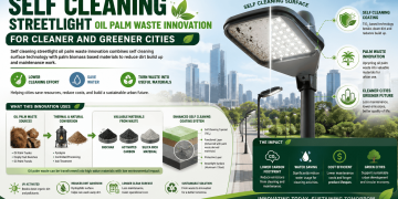 Self Cleaning Streetlight Oil Palm Waste