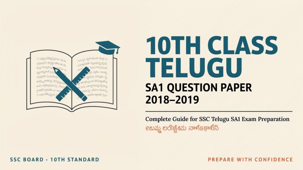 10th Class Telugu SA1 Question Paper 2018 19