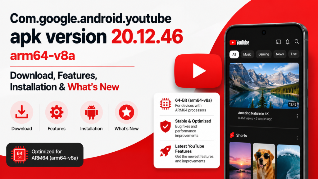 Com.google.android.youtube apk version 20.12.46 arm64-v8a